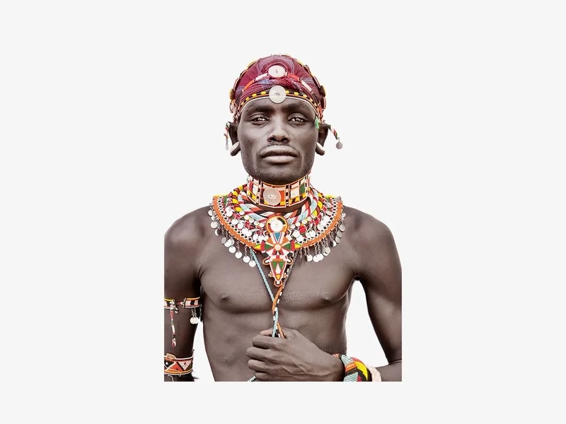 Samburu Man Witte achtergrond