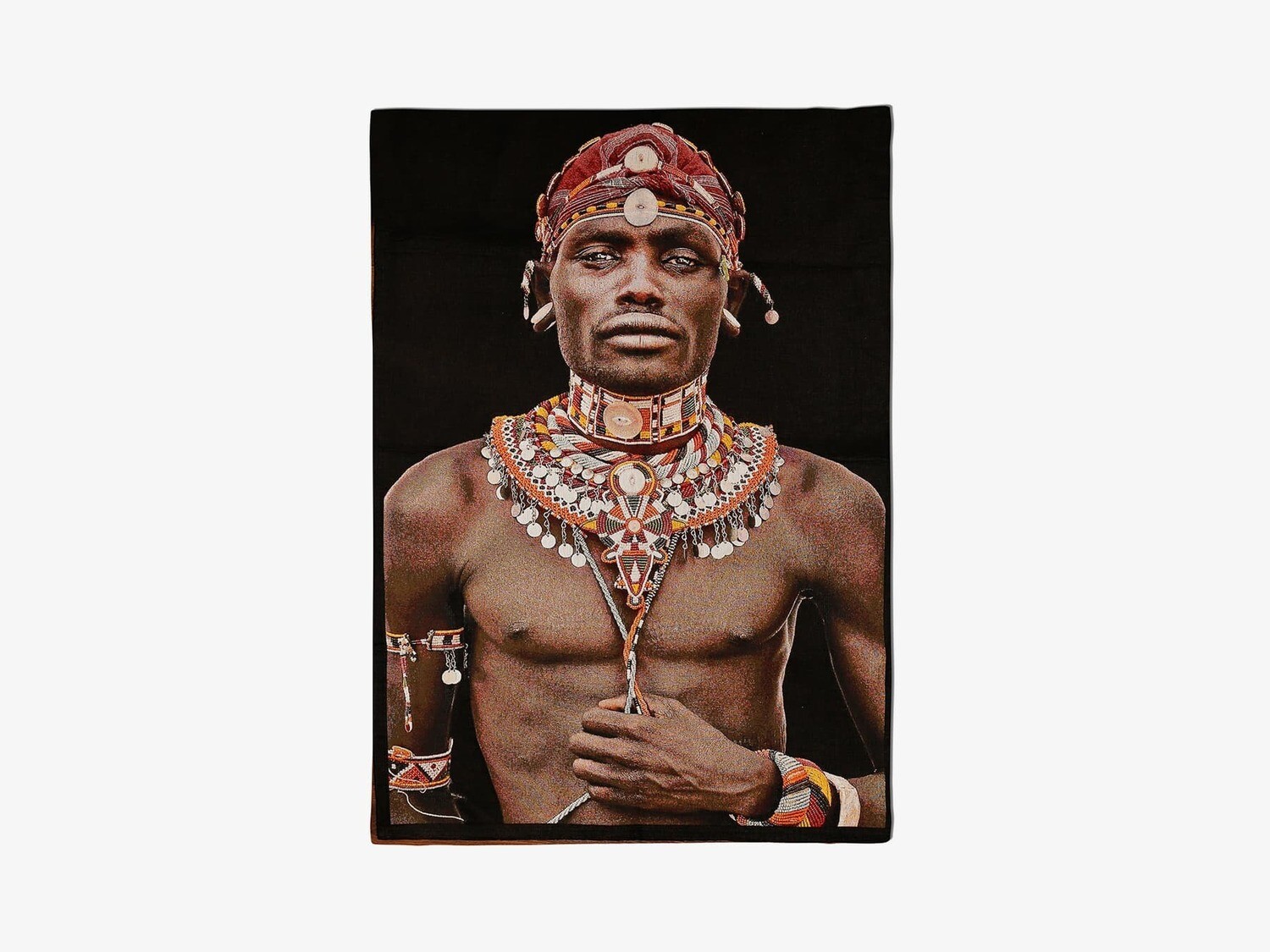 Samburu Man Zwarte Achtergrond