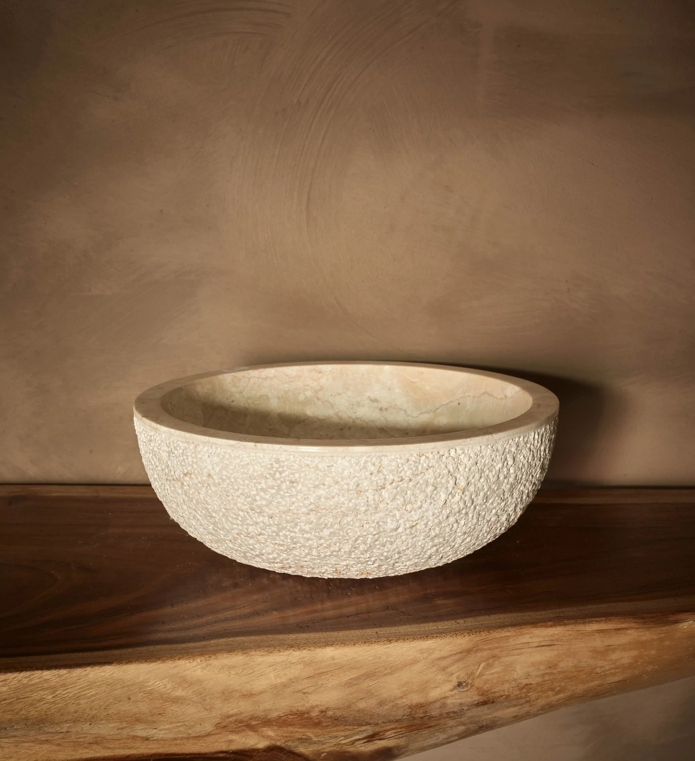 ​Waskom rond marmer beige