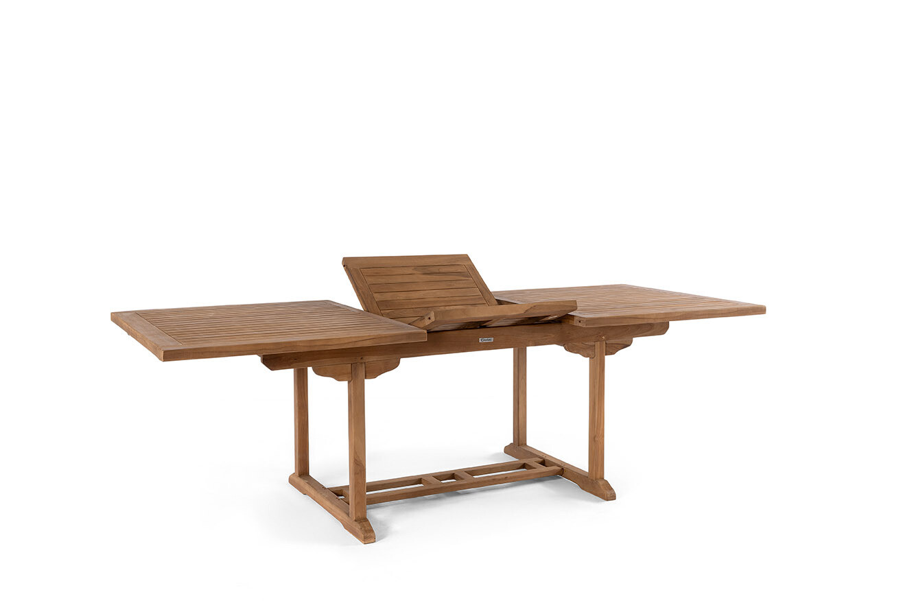 Uitschuifbare tafel rechthoekig (top 3cm)
