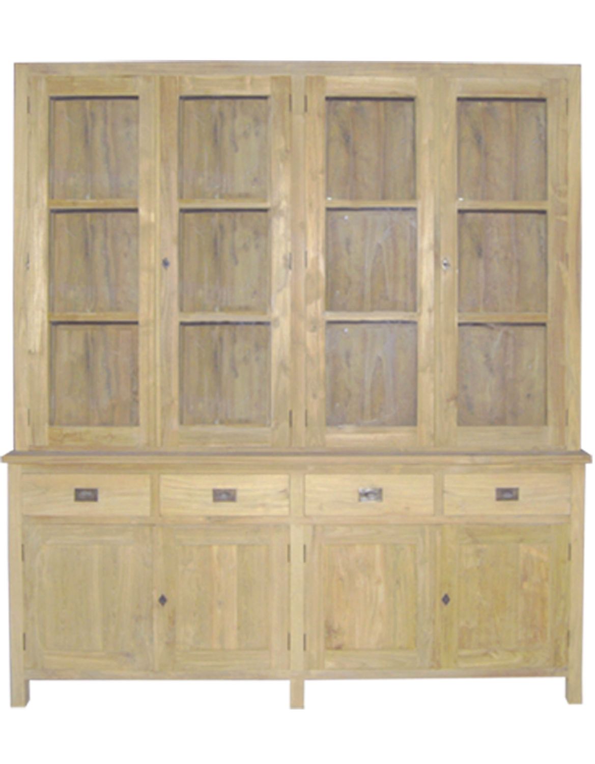 Natural vitrine kast met draaideuren