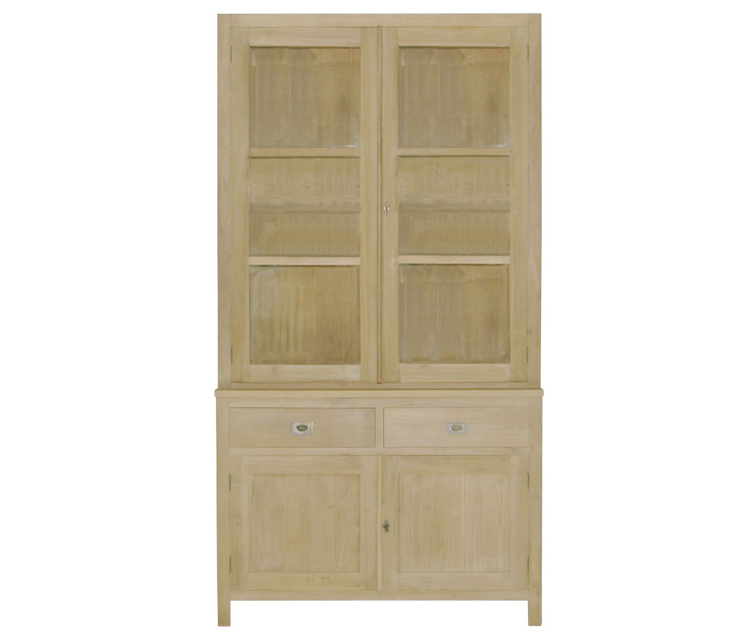 Natural vitrine kast met draaideuren