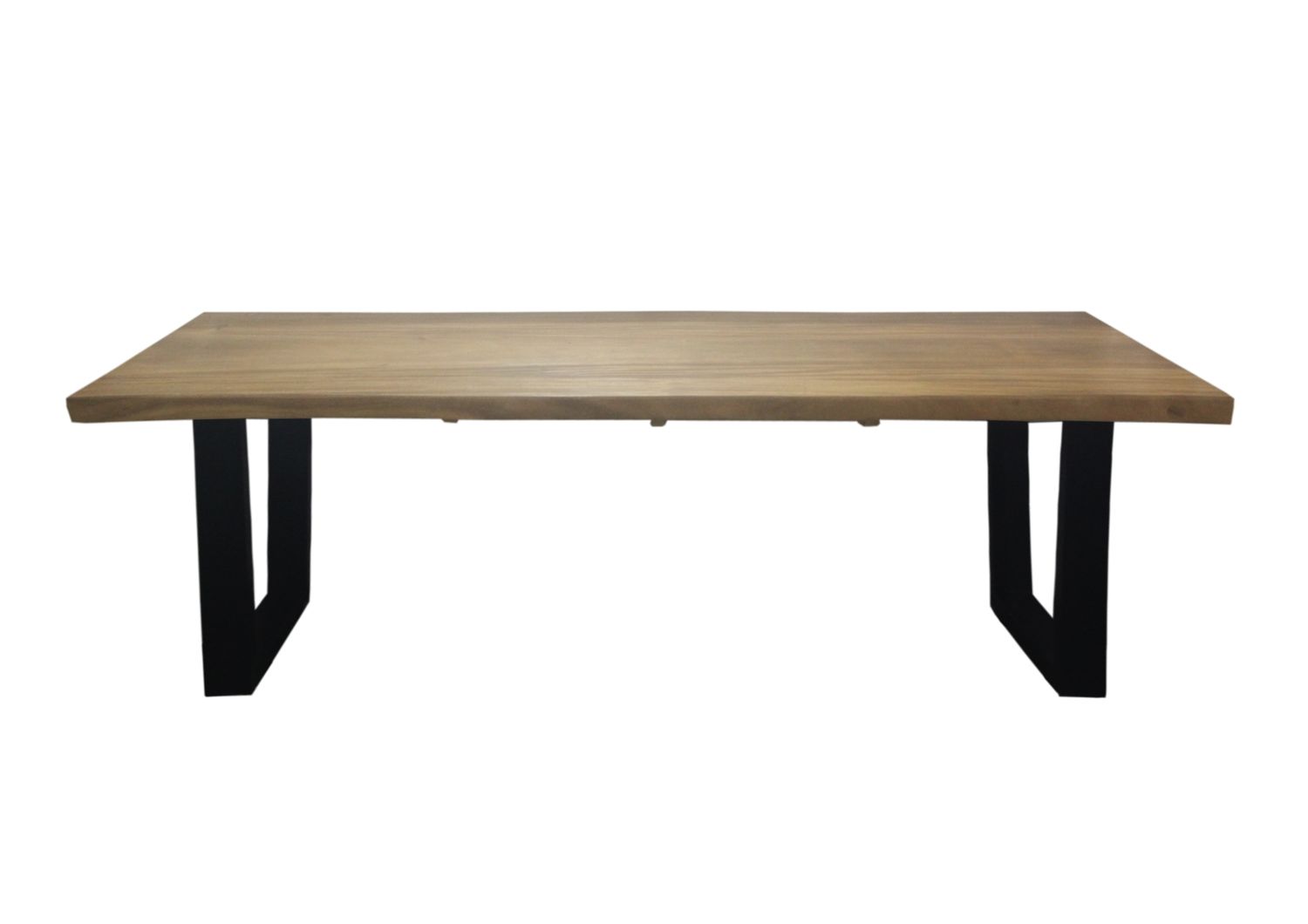 Suar massieve boomstam tafel met zwarte V poot