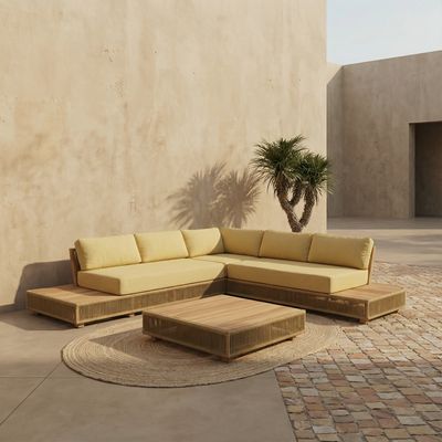 Flo corner sofa (rope) with coffee table