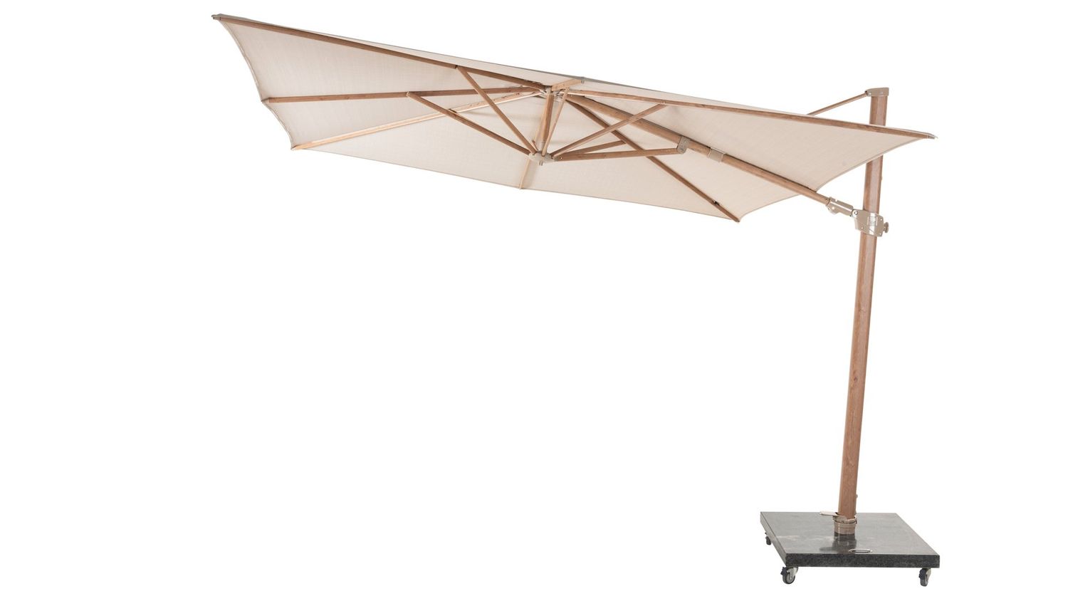 Parasol Siesta houtlook + sand kleur 300 x 300 cm