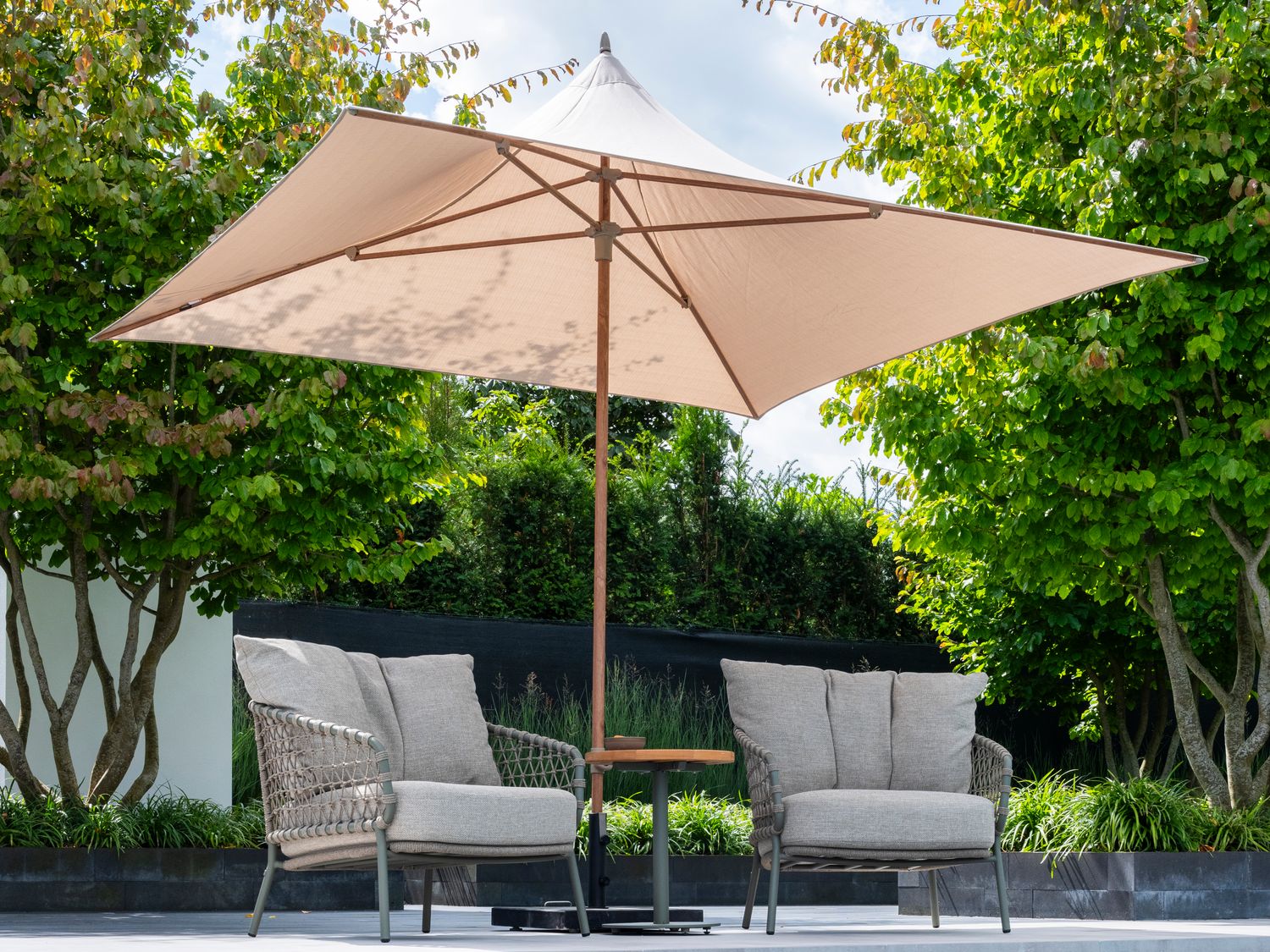 Parasol Vivenda woodlook + sand