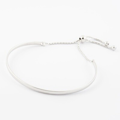 Virtue Exquisite Adjustable Plain Bangle Silver Virtue Exquisite Adjustable Plain Bangle Silver