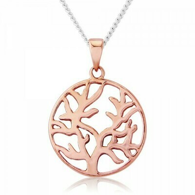 Trink Circle Tree of Life 9ct Rose Gold-Plated Necklace