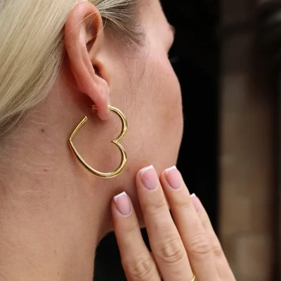Orli Gold Plated Heart Hoops