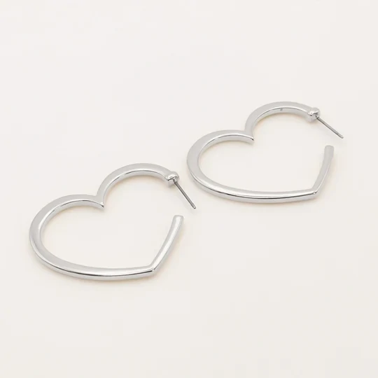 Orli Silver Plated Heart Hoops