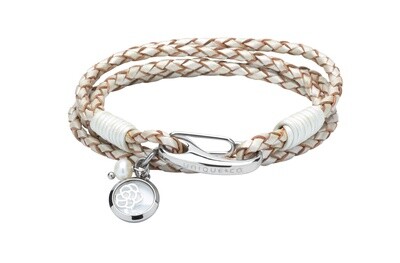 Unique & Co Pearl Leather Wrap Bracelet With Disc And Pearl Charms