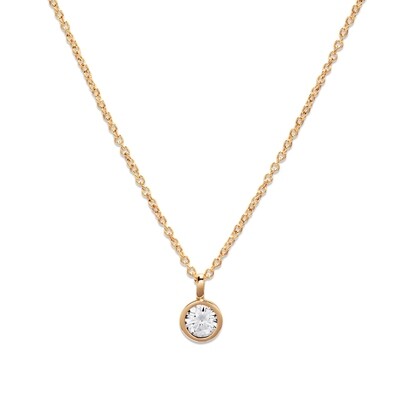 Unique & Co Sterling Silver Gold Plated Cz Necklace