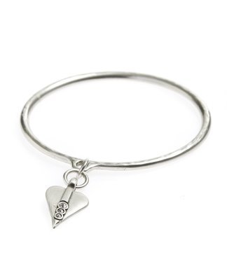 Danon Bangle With Heart and Three Crystals Danon Bangle With Heart and Three Crystals