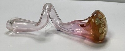 Fumed flower corkscrew 6&quot; handpipe