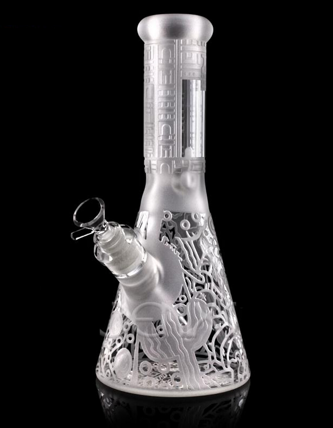 12&quot; | 7mm | &quot;Confused&quot; Sand Blasted | Beaker Bong