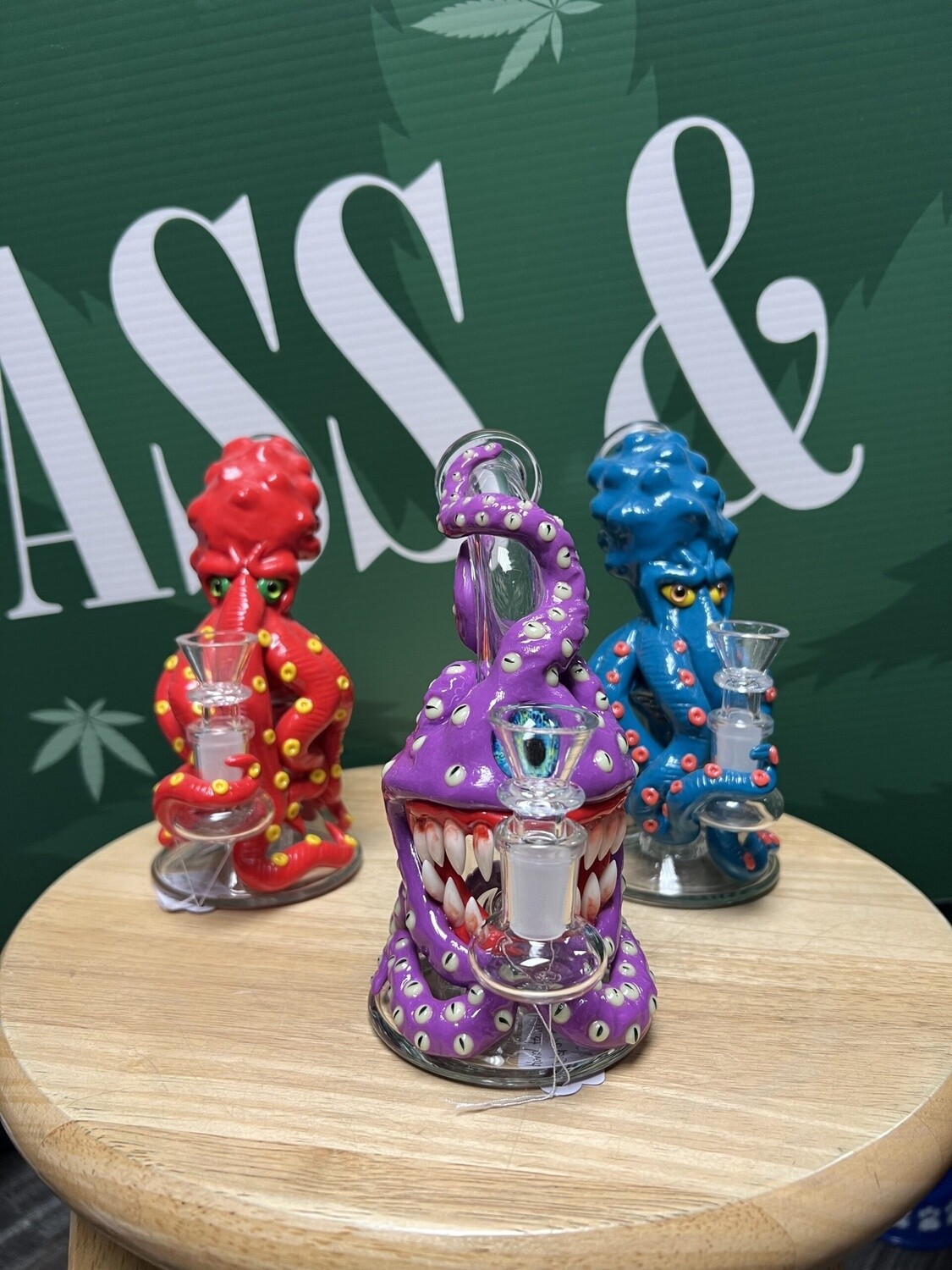 Hand Painted Octopus Bong
