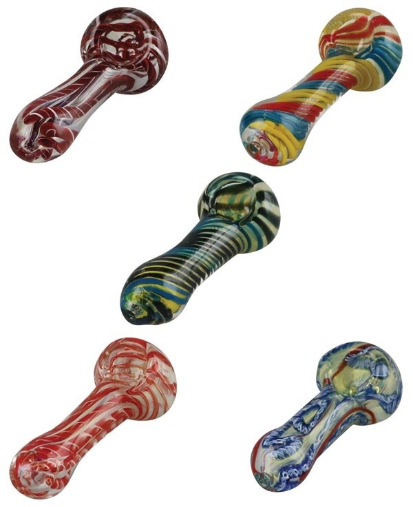 Color Swirl Spoon Pipe - 3.25&quot;