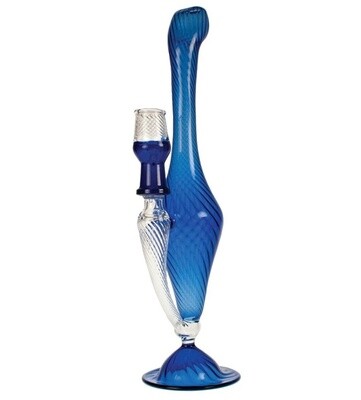 Ian Lang Blue Ribbed Stemless Bubbler