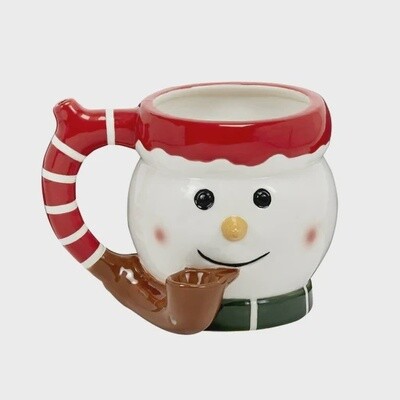 Christmas Ceramic Snowman Mug Pipe