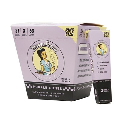 Blazy Susan King Size Purple Pre Rolled Cones 3ct