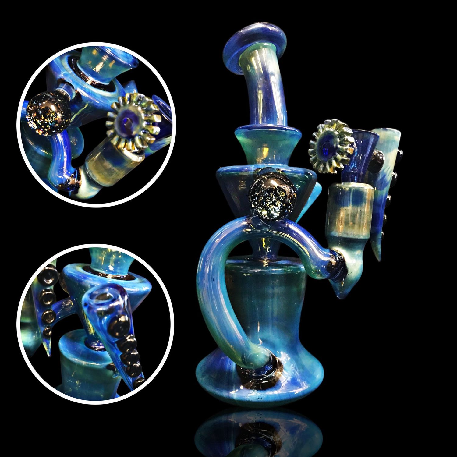 Handblown Fumed Tentacle Recycler