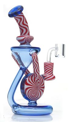 Candy Stripe American Glass Recycler Concentrate rig