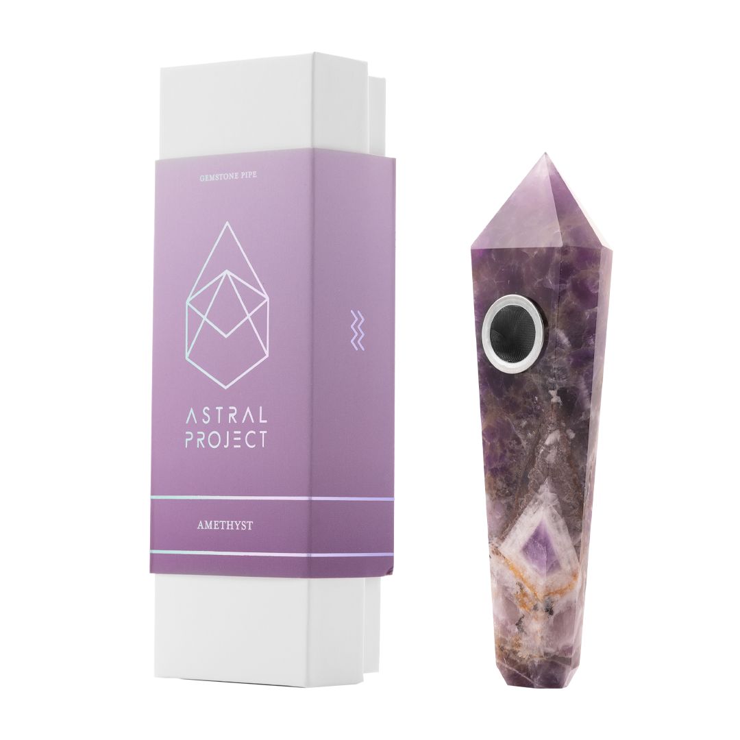 Astral Project Gemstone Hand Pipes, Gemstone: Amethyst