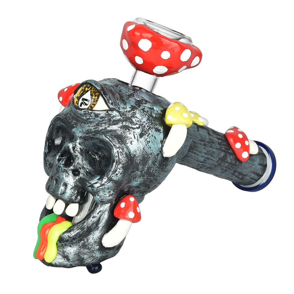 Pulsar Rainbow Puking Skull Bubbler Pipe | 8&quot; | 19mm F