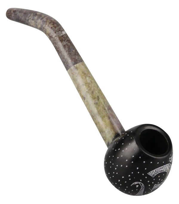 Carved Stone Pipe w/ Om