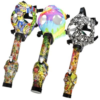 Gas Mask w/ Acrylic Water Pipe | 10.25&quot;