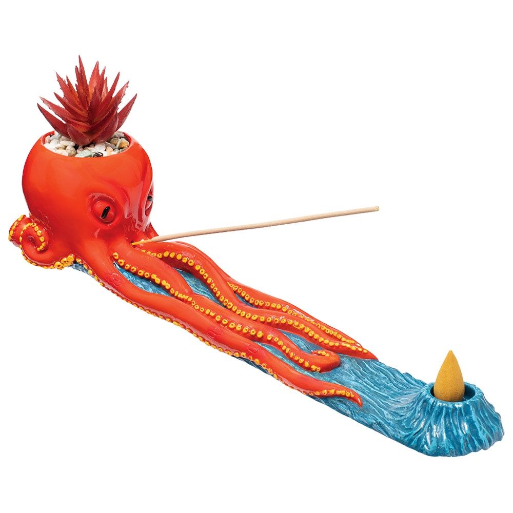Octopus Incense Burner with Faux Plant