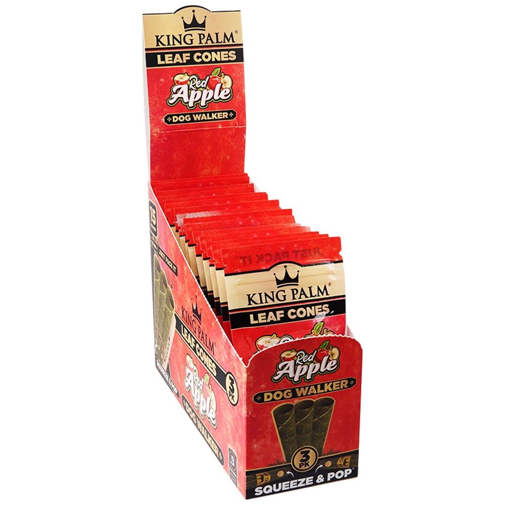 King Palm Red Apple Leaf Cones Dog Walker 3ct