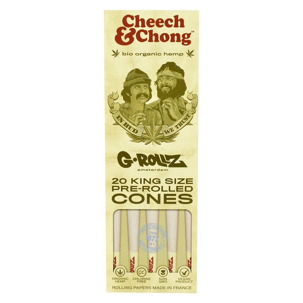 Cheech &amp; Chong™ x G-ROLLZ Organic Hemp Cones 20pc King Size