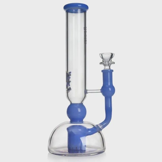 Groovy 10.5&quot; Round Showerhead Perc Bong, Color: Blue