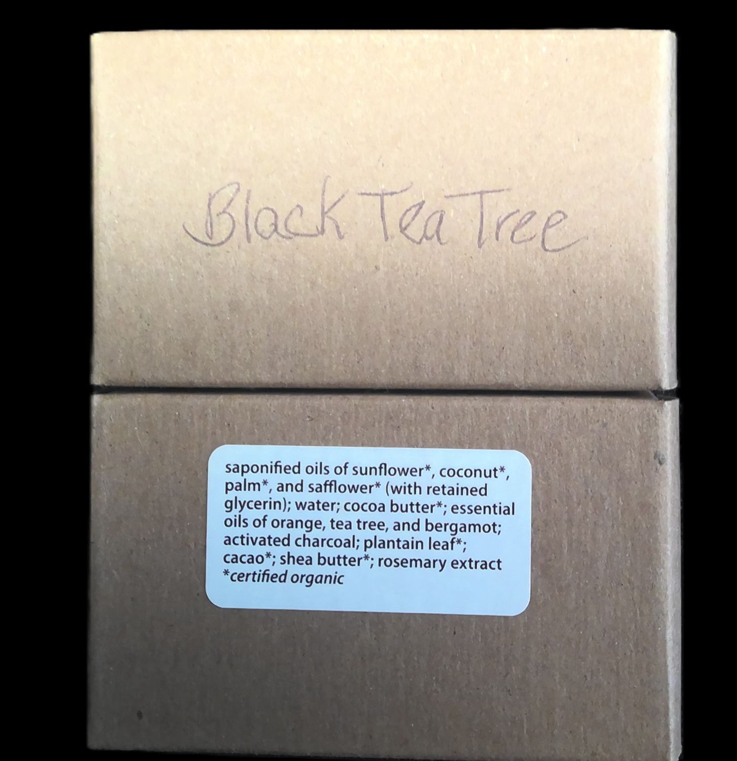 Organic Soap 4oz bars, Scents: Black Tea Tree