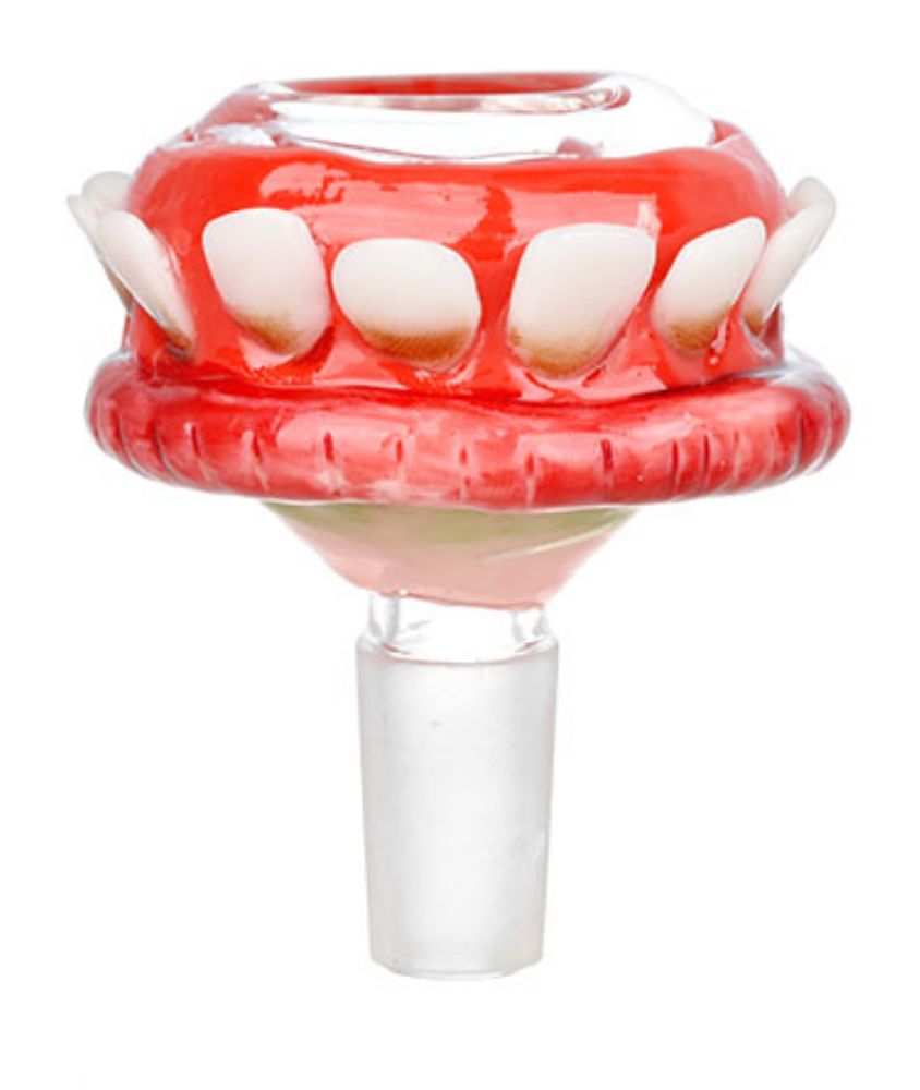 Glass and Enamel Hand-Painted Herb Bowl, Style: Teeth