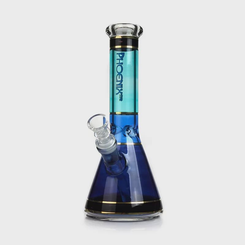 24k Gold Phoenix Ice Catcher Bong, Color: Blue