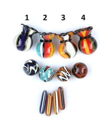 Glass Terp Pearl Multi Stripe with Pill 22 mm