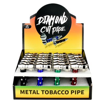 Diamond Cut Metal Pipe with Lid