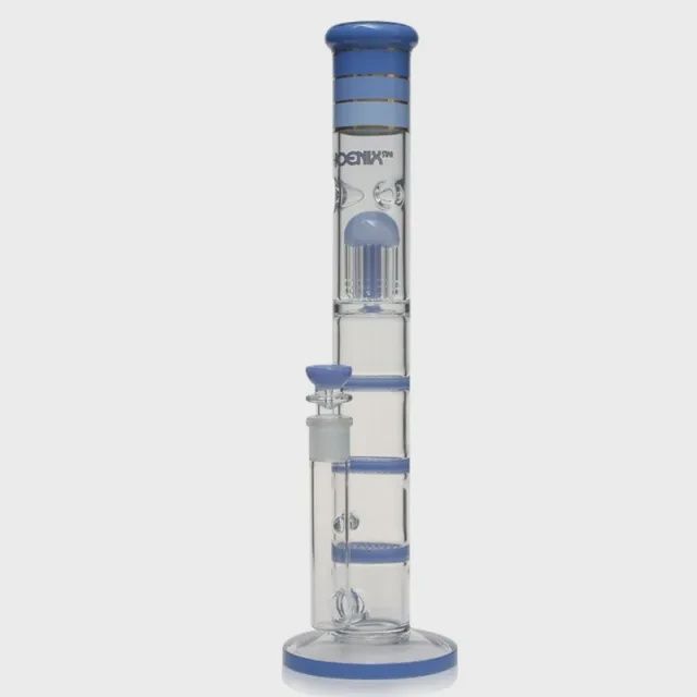 Triple Honeycomb Perc Jellyfish Bong, Color: Blue