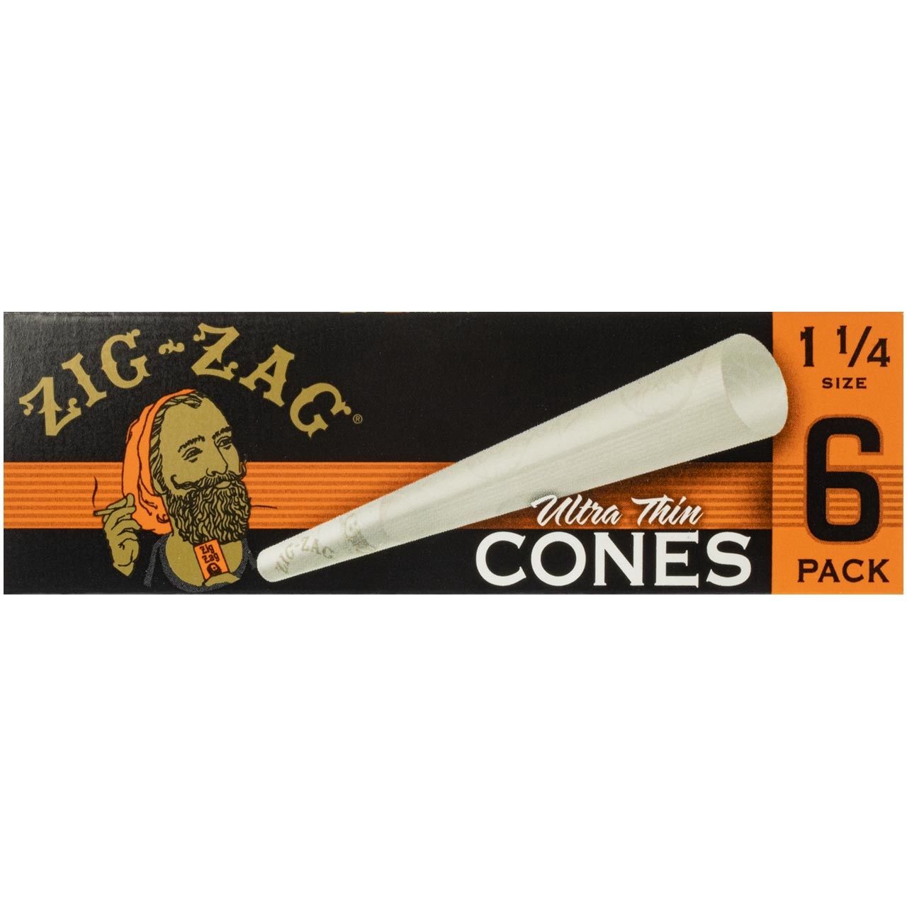 Zig Zag 1 1/4 Ultra Thin 6pk CONES