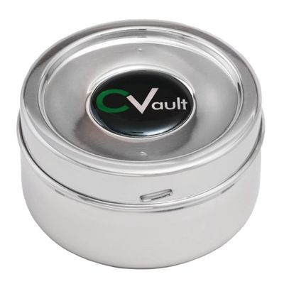 CVault &quot;Twist&quot; Stainless Steel Storage Container w/ Boveda Pack 14g