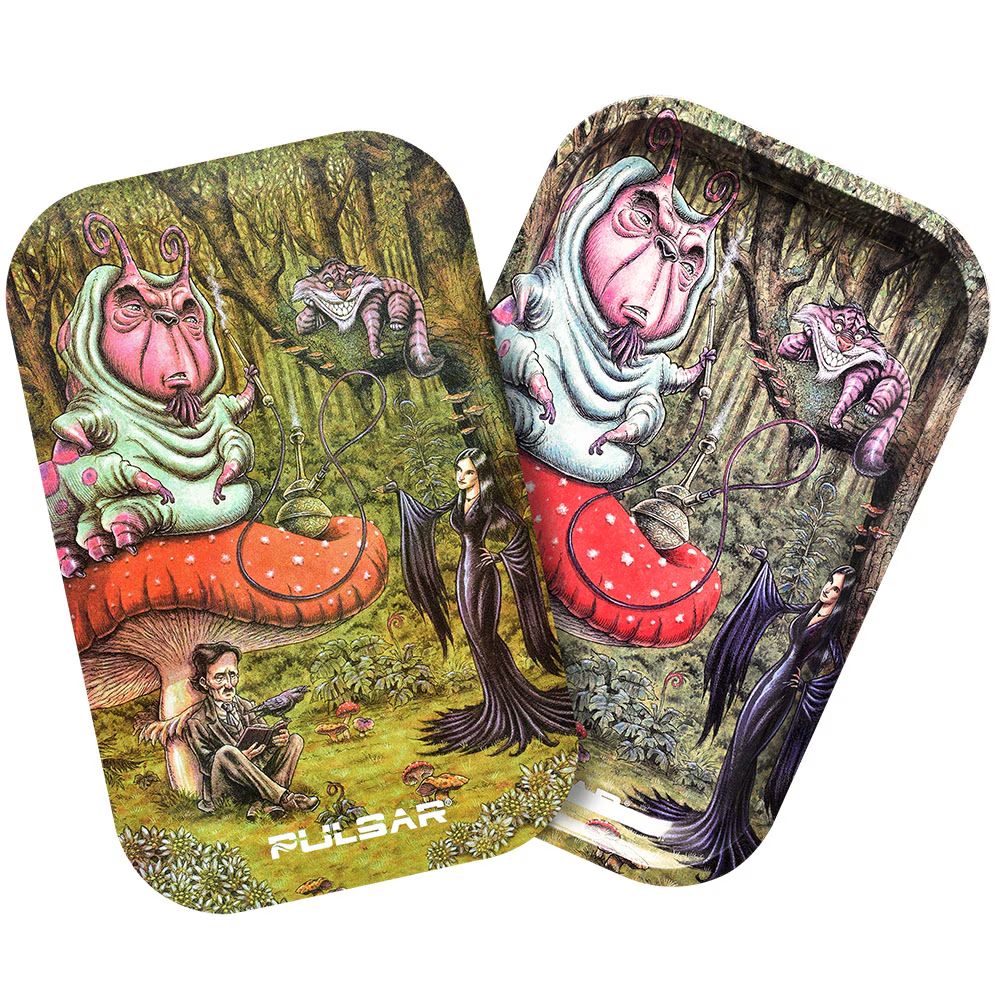 Pulsar Metal Rolling Tray w/ Lid 11&quot;x7&quot; Malice in Wonderland