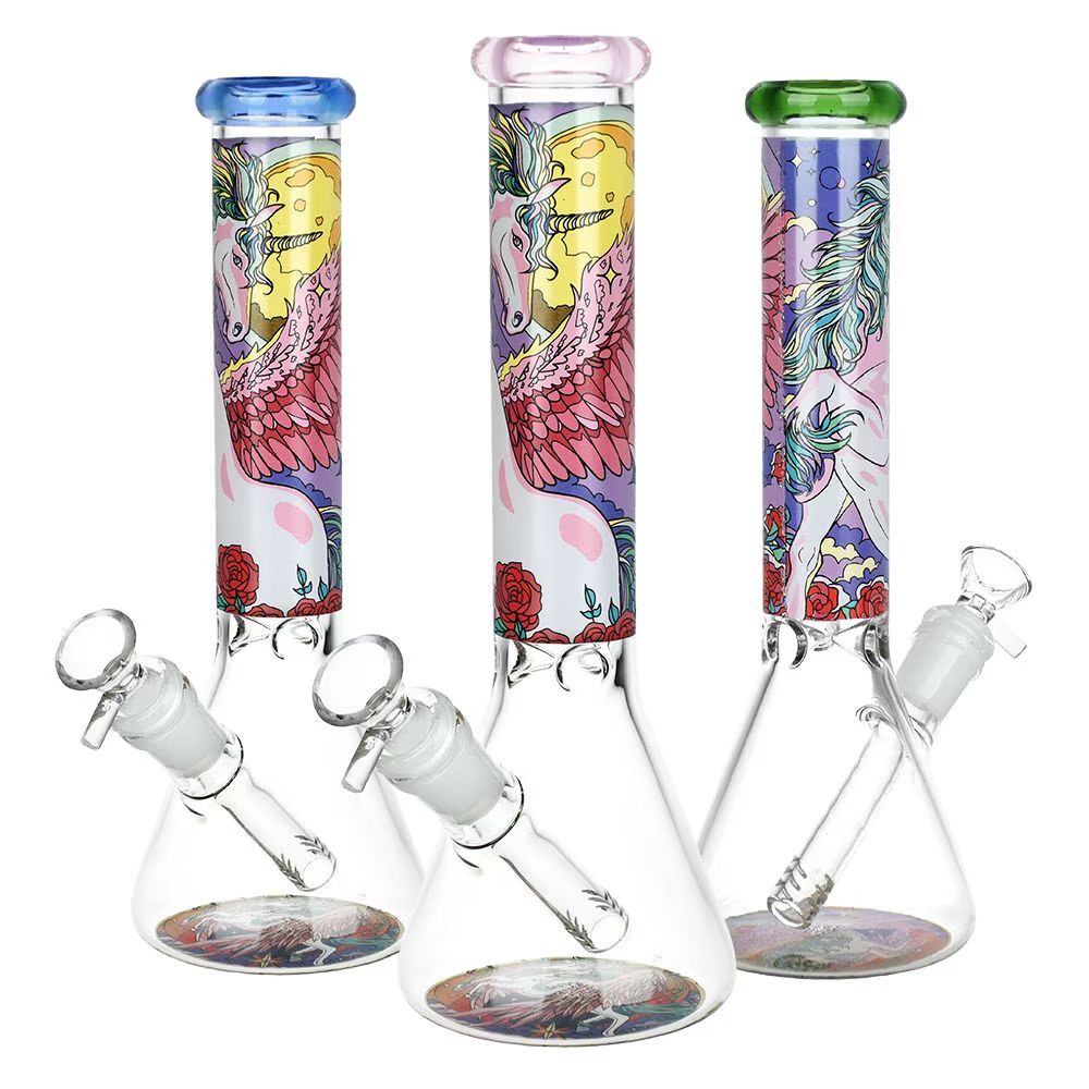 Unicorn Glass Beaker Water Pipe 10&quot; 14mm F