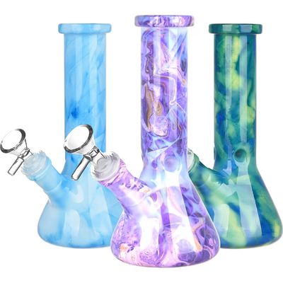 Mini Marbled Glass Beaker Water Pipe