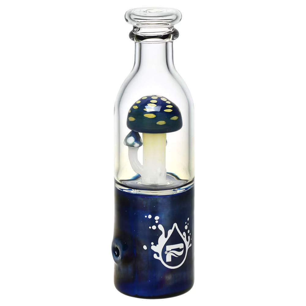 Pulsar Fungi Trio in Bottle Hand Pipe 5.5&quot;, Color: Blue