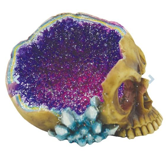 Geode Skull Poly Stone Ashtray