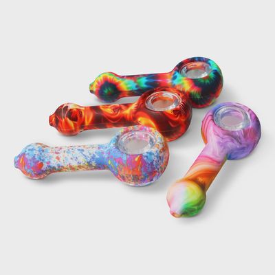 Silicone Pipe with Glass Insert