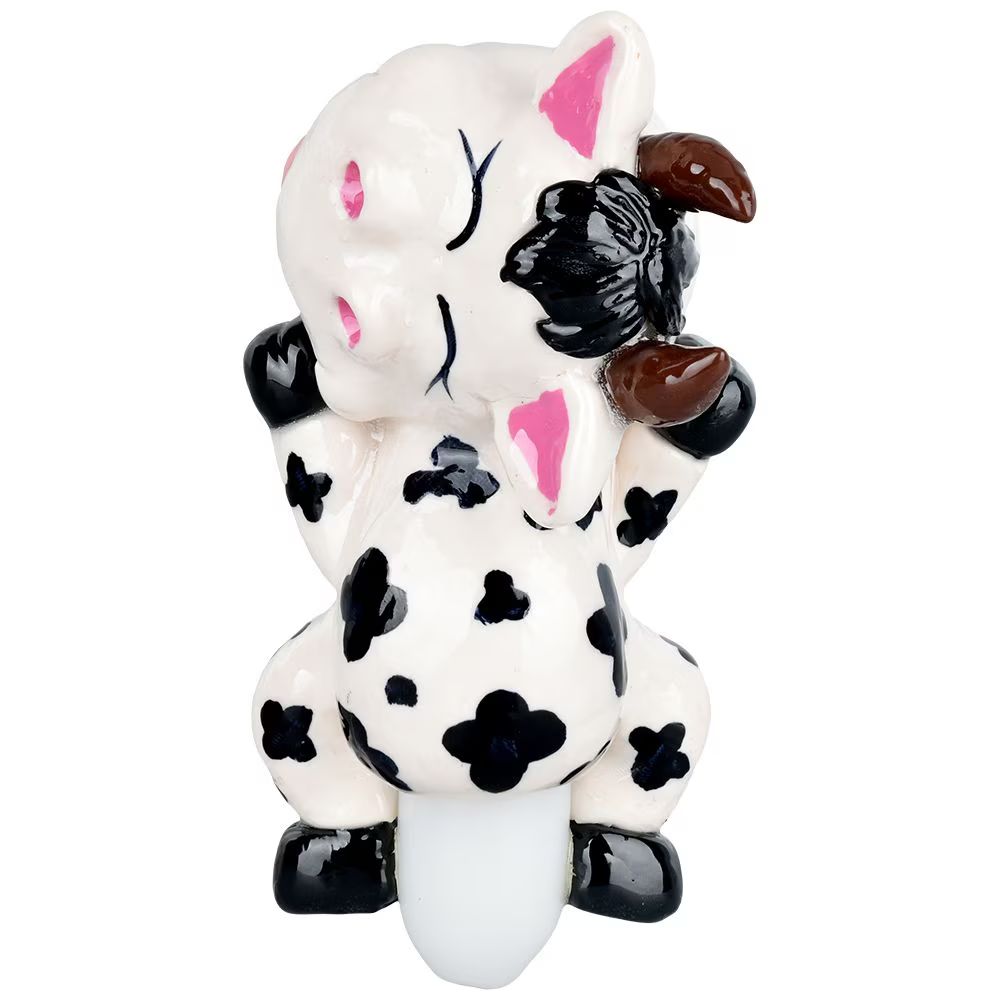 Comfy Cow 3D Painted Glass Spoon Pipe