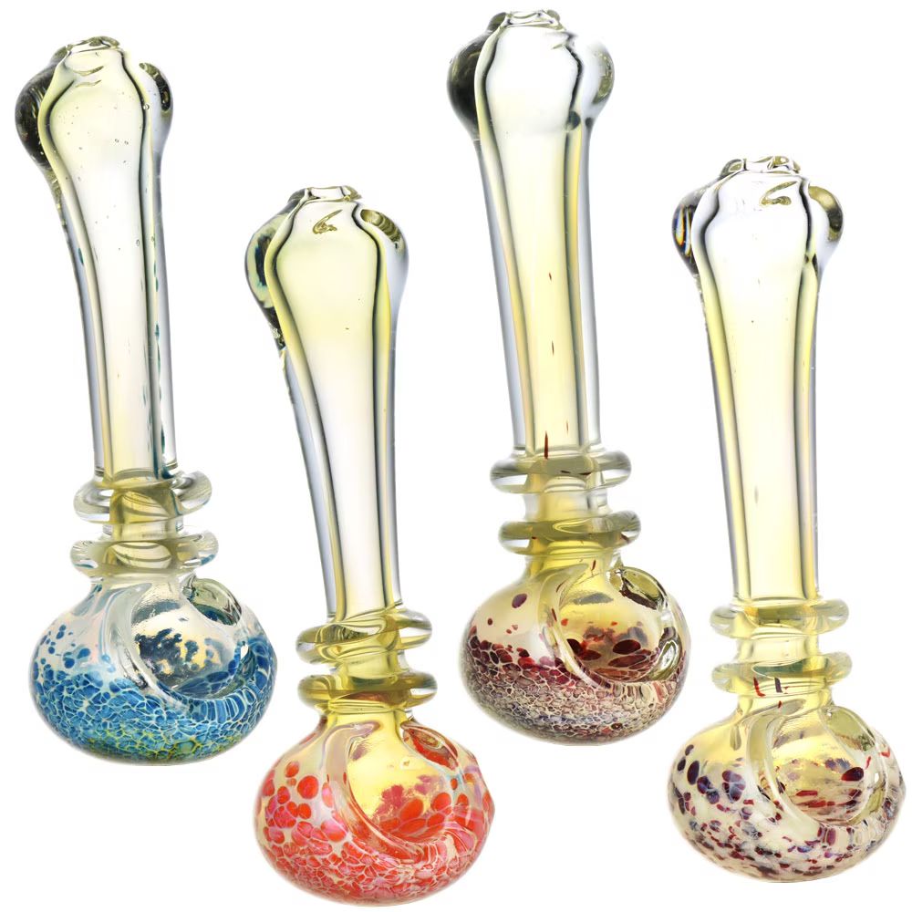 Speckled Head Fumed Glass Spoon Pipe